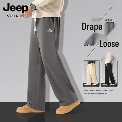 JEEP SPIRIT Men's Heavyweight Drape Straight Leg Casual Pants
