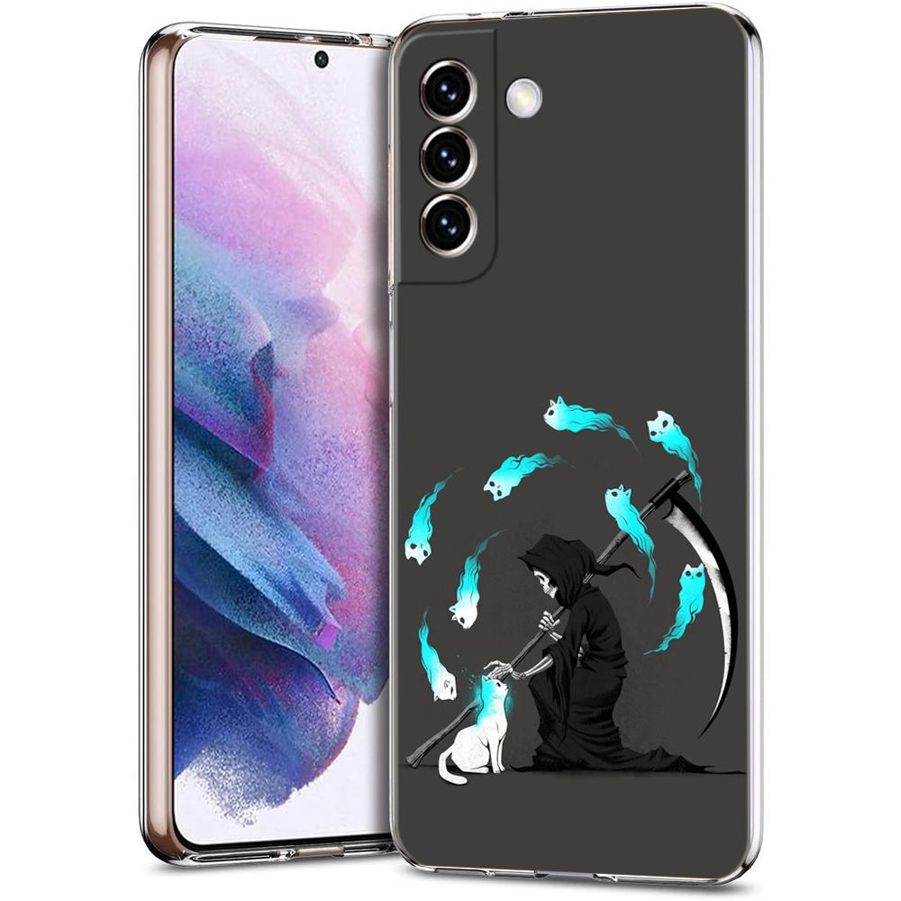 Phone Case For Samsung Galaxy S24 Ultra S23 FE S22 S20 S21 5G S10 S9 Plus S10E S8 Soft Silicone Clear Funny Skeleton Cover