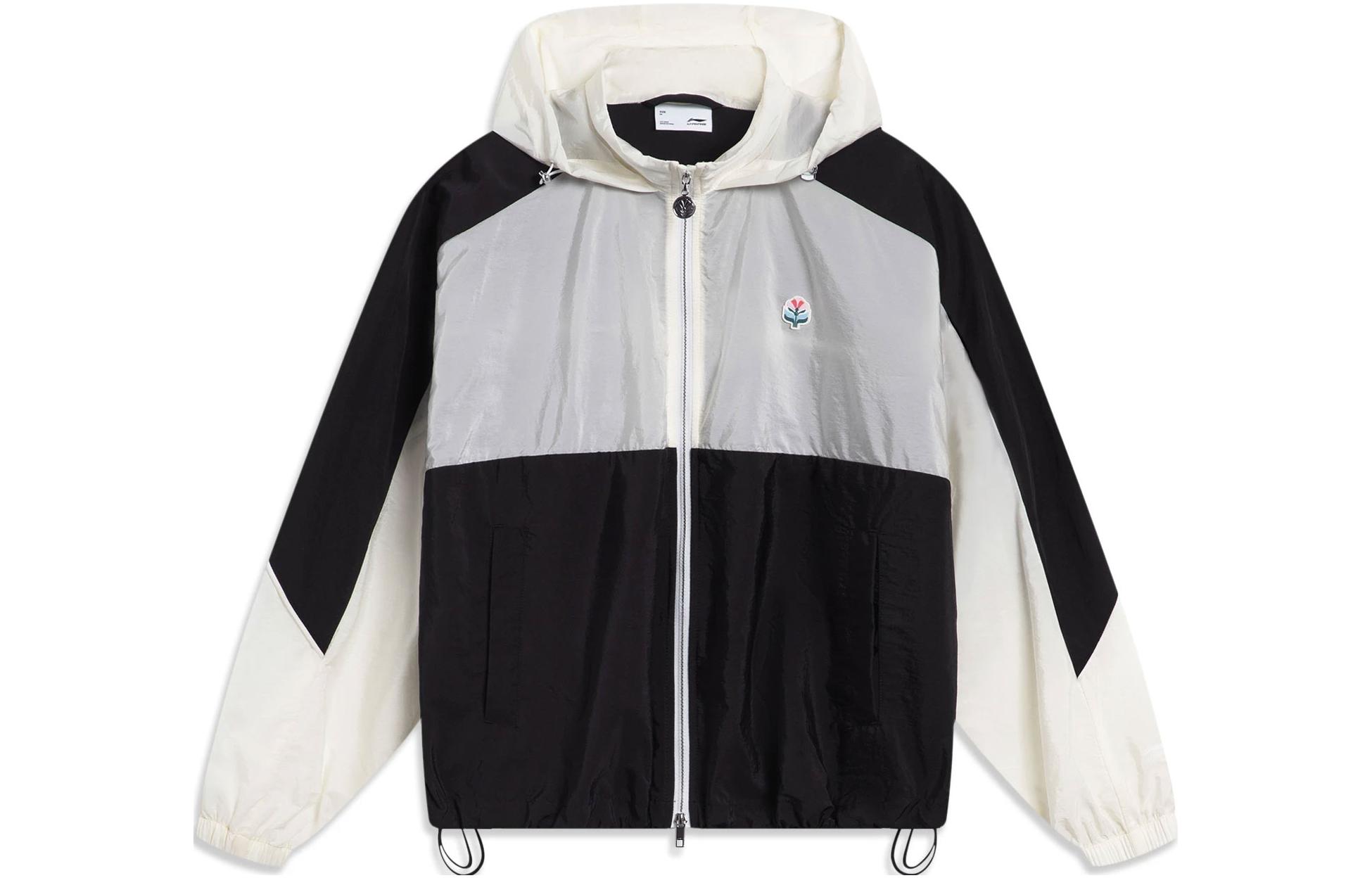 Li Ning Sports Trendy Collection Trench Coat Women s Black Ivory Multicolor AFDT434-4 L