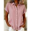 Women's Shirt Short Sleeve Shirt Button Down Blouse Striped Pattern Printed Daily Casual Collar Regular Tops Daily  Summer Spring