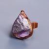 Pear Amethyst Rough Stone Eternity Crown Chakra Promise Boho Ring Jewelry Copper V-14