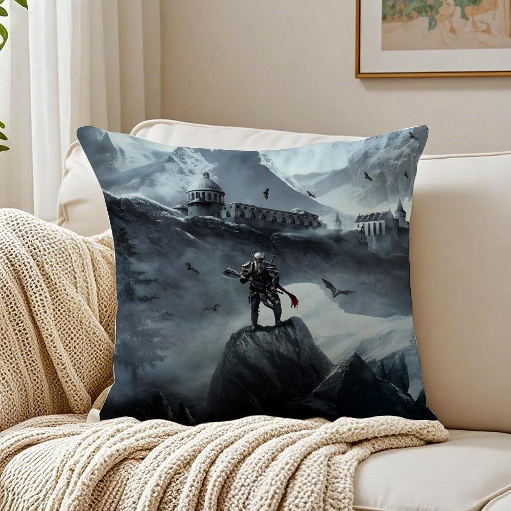 Game OpenWorld The EElder SScrolls V Cushion Cover Pillowcase Antidustmite living Room Sofa Decor Cushion Room