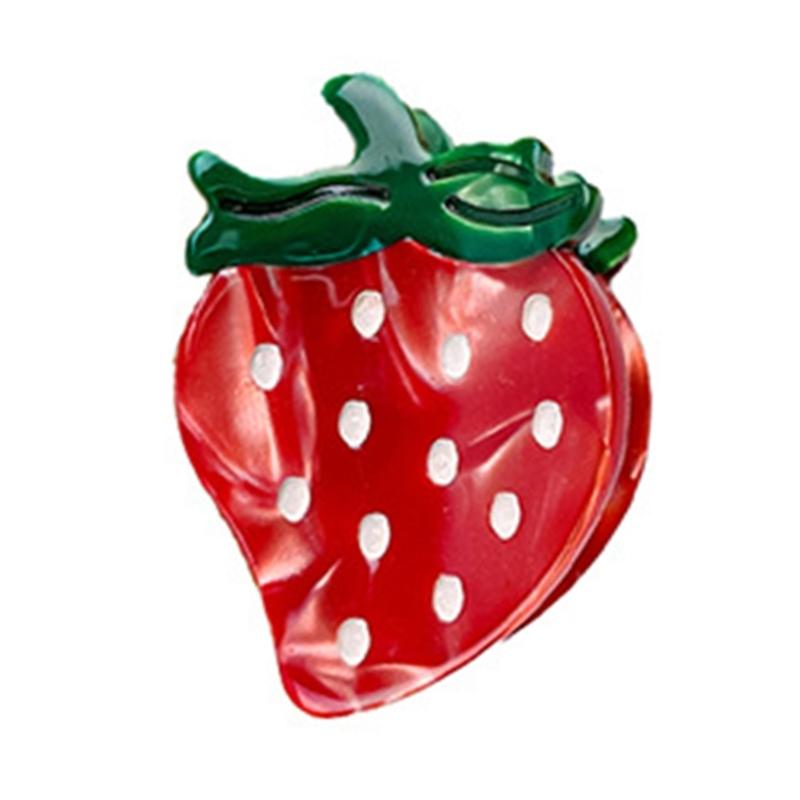 Internet Celebrity Taking Photo Side Bangs Hair Claw with Mini Fruit Shape Hair Catch for Woman Teens Braids Side Bangs