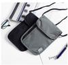 Chaiclo Passport Case with RFID Guard and Neck Pouch for Small Storage Hanging Neck Holder with Back Zipper Security, Travel, Pockets, (Gray)