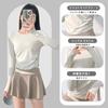 Siomlana Yoga Sports Long Pilates Round Gym Side Women's Top, Shirt, Sleeve, Wear, Loungewear, Neck, Sportswear, Workout, Stretch, Comfortable,