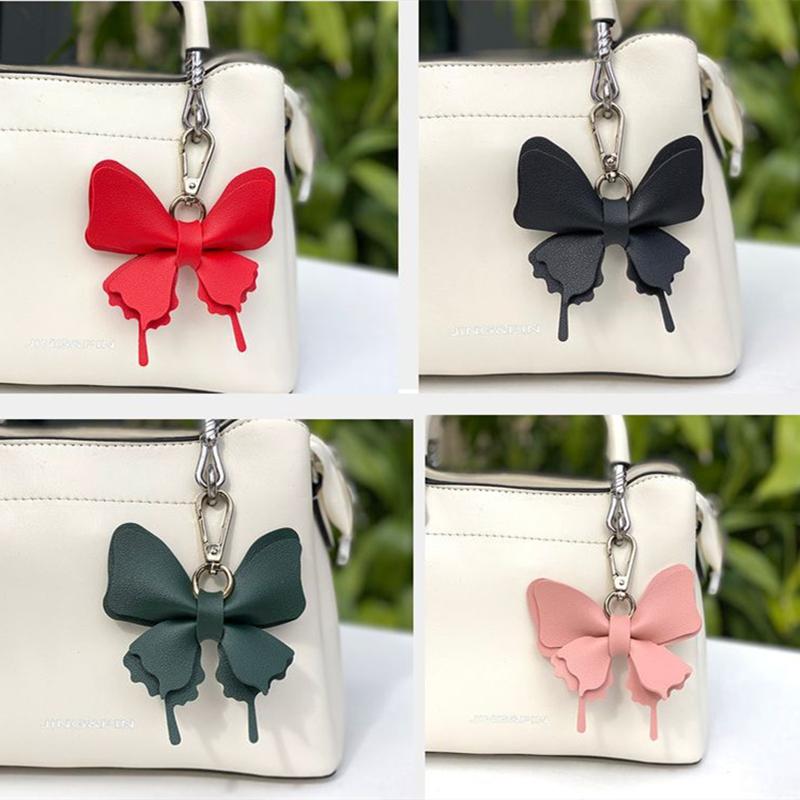 Cute Keychain White Purple Butterfly Flower Insects Car Key Ring Key Chains For Women Men Souvenir Gift Jewelry Bag Accessories