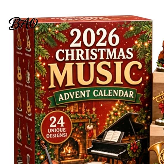 Christmas Advent Calendar Music 2026, 24 Mini Musical Instrument Gift for Lovers Ornaments Countdown Calendar, Musician Holiday Desktop Decor