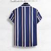 Summer New Men Clothes Short Sleeve Lapel Shirt Tops Fashion Stripe Design Men Tops