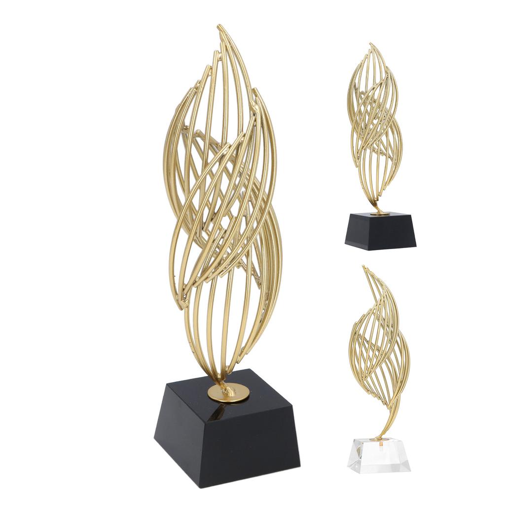 Metall Abstrakt Dekorativ Skulptur med Bas Modern Lyx Metall Abstrakt Konst Heminredning Staty för