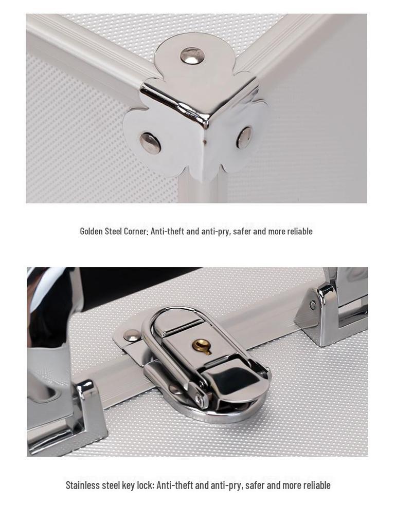 Multilayer Professional Makeup and Nail Art Tool Box, Medium-Large Handheld Case