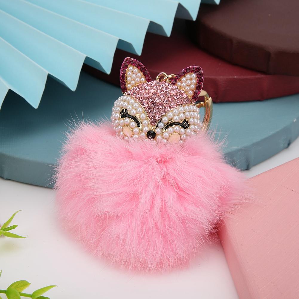 

Брелок для ключей High End с пушистой головой лисы, брелок для ключей из сплава, украшение для ключей