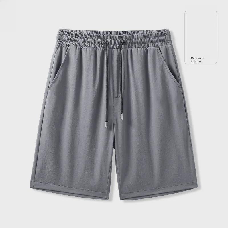Men's Casual Black Ice Silk Sports Shorts