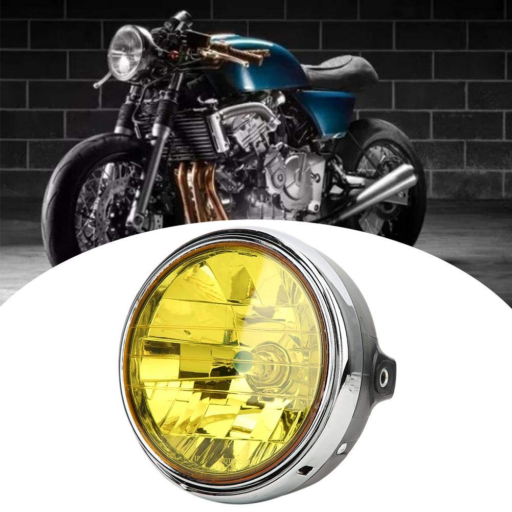 LED Headlight Motorcycle Headlight Motorcycle Headlamp Metal + PC Lens (Yellow) High Luminous Efficiency