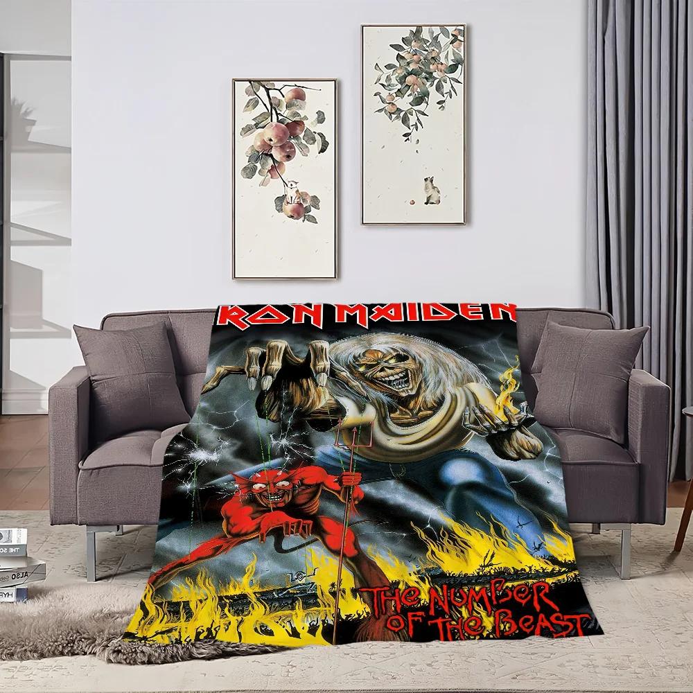 Deka Iron Maidens Přátelská k pokožce Pohodlí Teplá Měkký Plyš na Pohovku Obývací Pokoj Kancelář Ložnici