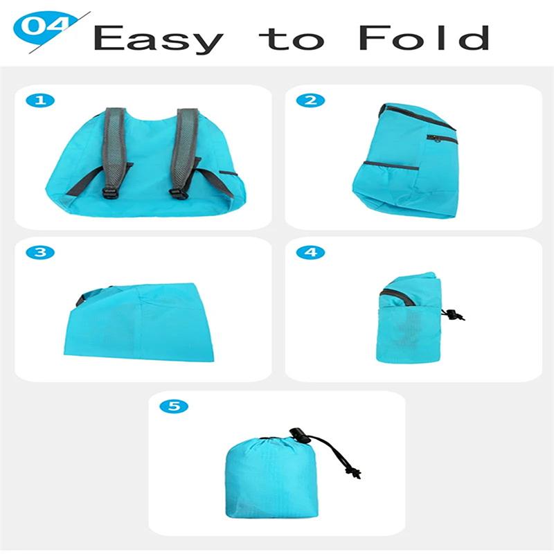 Outdoor Unisex Wasserdichter Faltbarer Rucksack Große Kapazität Tragbarer Camping Wanderreise Tagesrucksack Freizeit Männer Frauen Sporttaschen