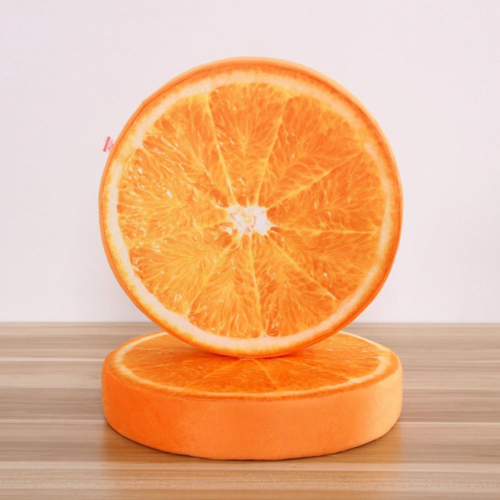 Simulate 3D Fruit Shape Throw Pillow for Home Car Decoration Supplies orange38cm (pp cotton core)