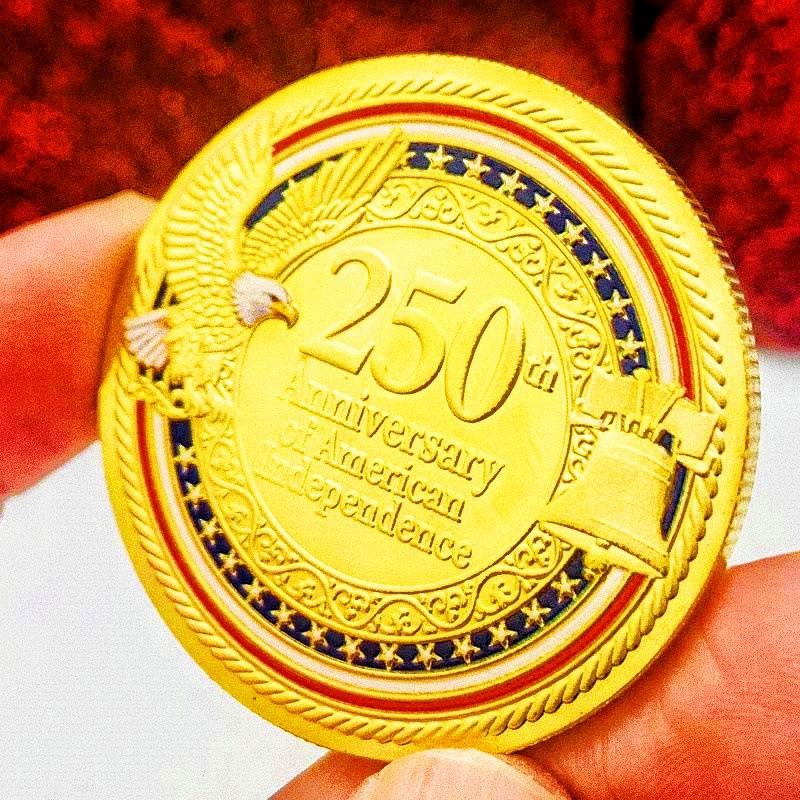 250th Anniversary of the American Eagle, Statue of Liberty, Gold Plated Commemorative Medal, Craft Masterpiece, Decorative Pendant, Commemorative Coin