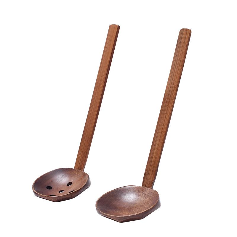 Japanese Long-Handled Octagonal Soup Ladle for Ramen, Hot Pot, and Malatang Tortoise Shell Soup Ladle