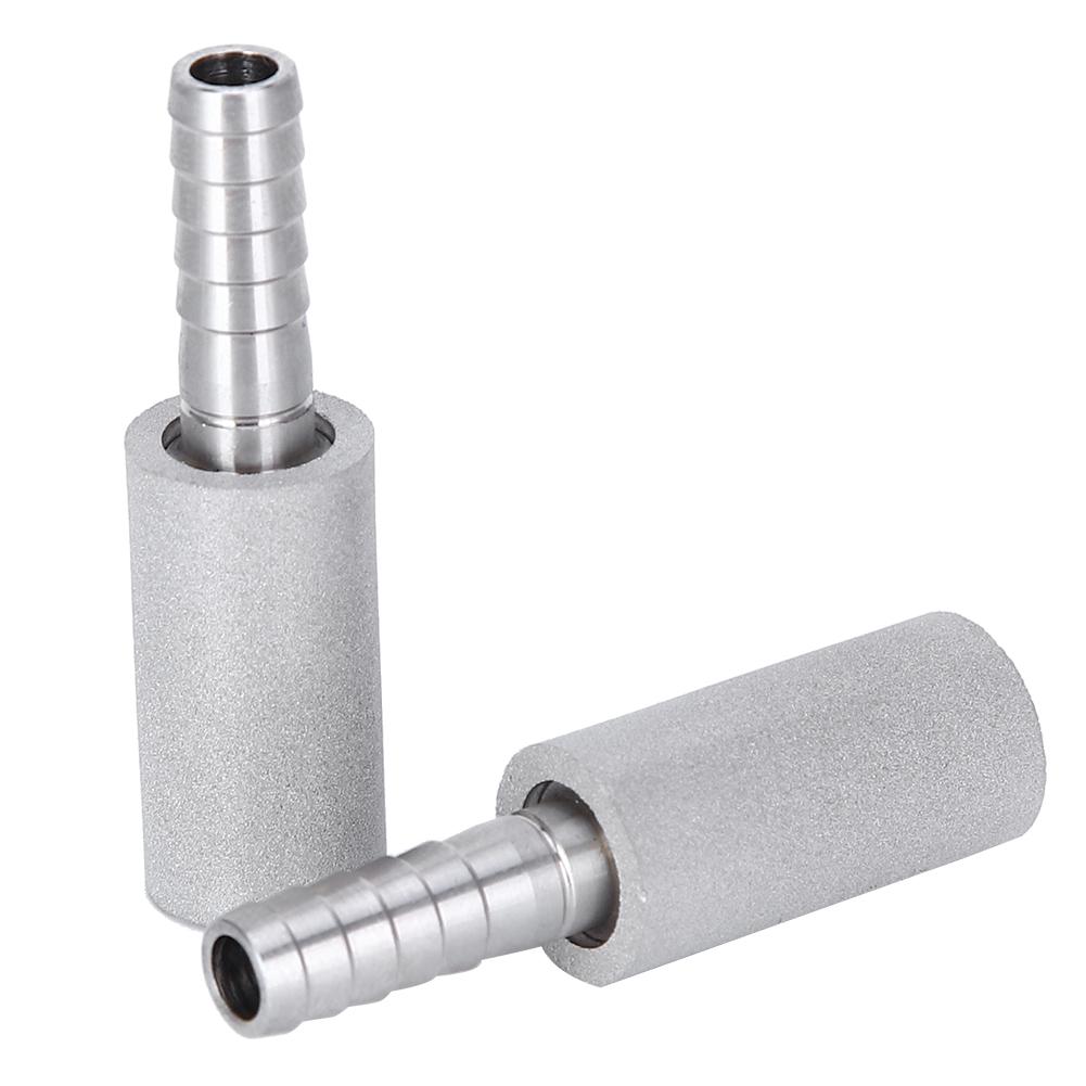2Pcs 0.5 Diffusion Stone Stainless Steel Aeration Stone with 1/4 Inch Outer Diameter Barb