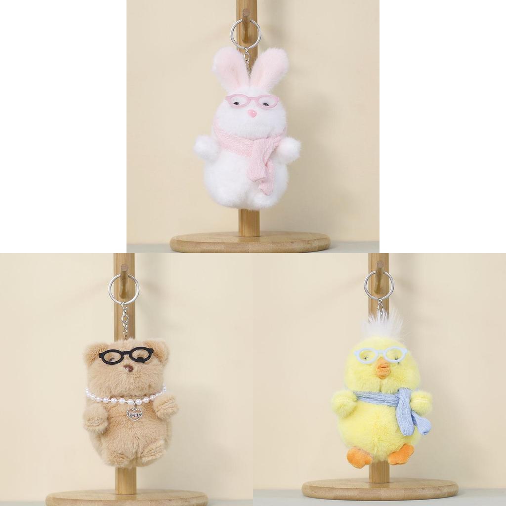 Chickens Rabbit Bear Plush Keychain With Cute Bear And Chick Soft Toy For Girls And Kids