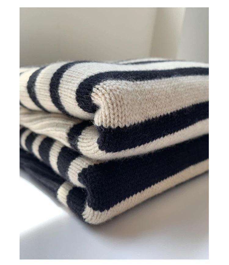 Striped Turtleneck Sweater Women's Pullover Jacket