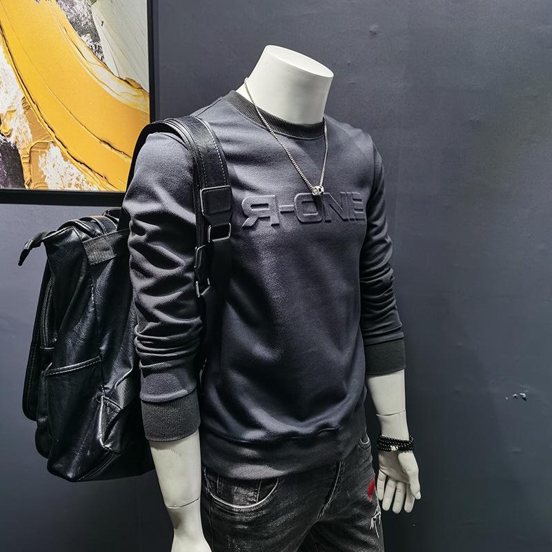 2024 Men's Crew Neck Sweatshirt: Spring/Autumn Casual Long Sleeve Pullover