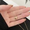 Simple Love Heart Pendant Necklace Golden Copper Color Trendy Office Lady Link Chain Neck Zircon Gift for Friend Fashion