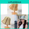 Fisherman Hat Ladies Summer Striped Cotton Sun Protection Wide Brim Casual Beach Cap