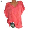 Fashion Women Hollow Out Lace Short Sleeve Blouse Top Summer Casual T-Shirt