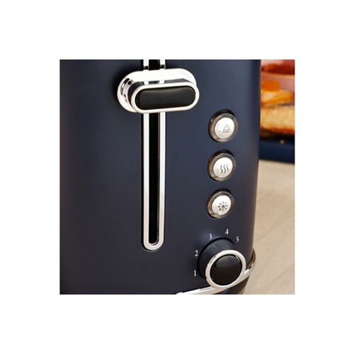 Grille pain électrique - terraillon - new moon - 2 fentes - 6 niveaux - décongélation - réchauffage - rammasse miettes