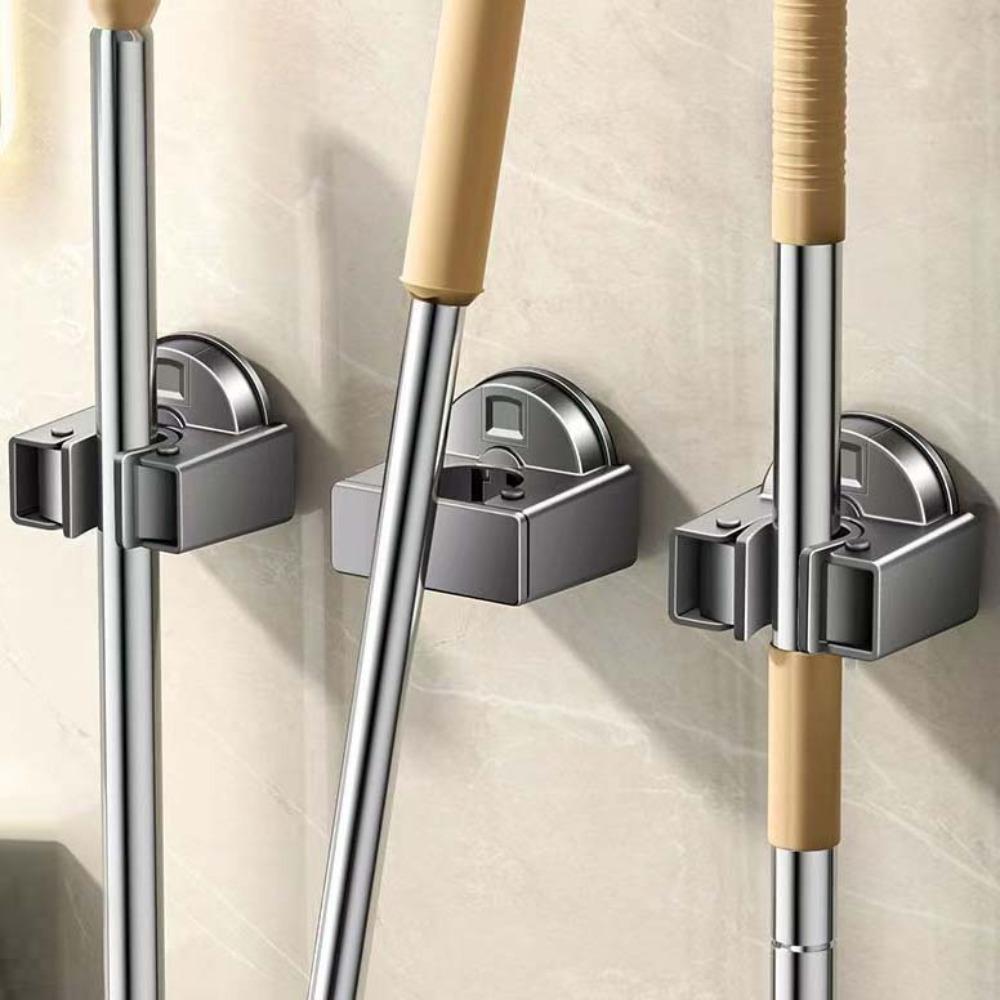 Self-Adhesive Bathroom Mop Hook Broom Wall Storage Hook Suction Cup Mop Holder  Bathroom