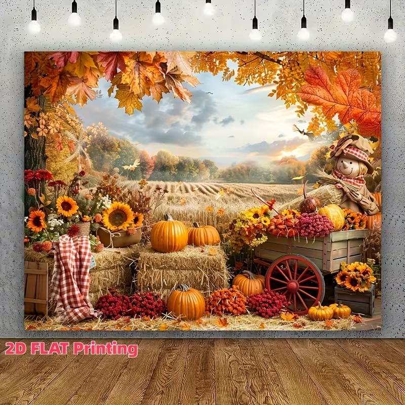 

2D Thanksgiving Farm Backdrop Autumn Scenery Photography Background 47.2x31.5inch/120*80cm