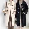 Women's Retro Toggle Wool Coat: Mid-Length Korean Preppy Style, Thickened for Autumn & Winter 2023