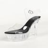 2026 European Peep Toe Platform Sandals, Transparent Single Strap Crystal Stiletto Heels For Party Dress LFD1109-2