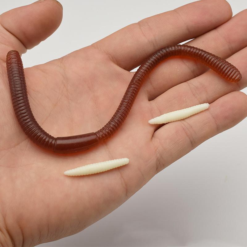 Children's Party Prank Trick Props Can Be Stretched Simulation Earthworm Soft Rubber Ground Dragon Props Maggots Horror Toys