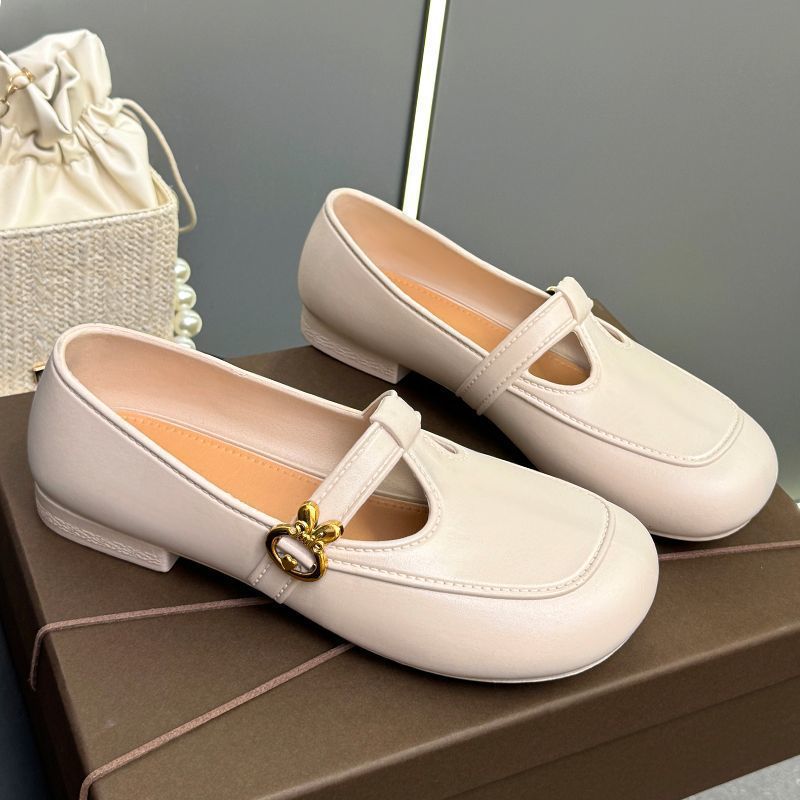 Autumn and winter French flat-bottomed small fragrant new simple retro soft-soled Mary Jane single shoes