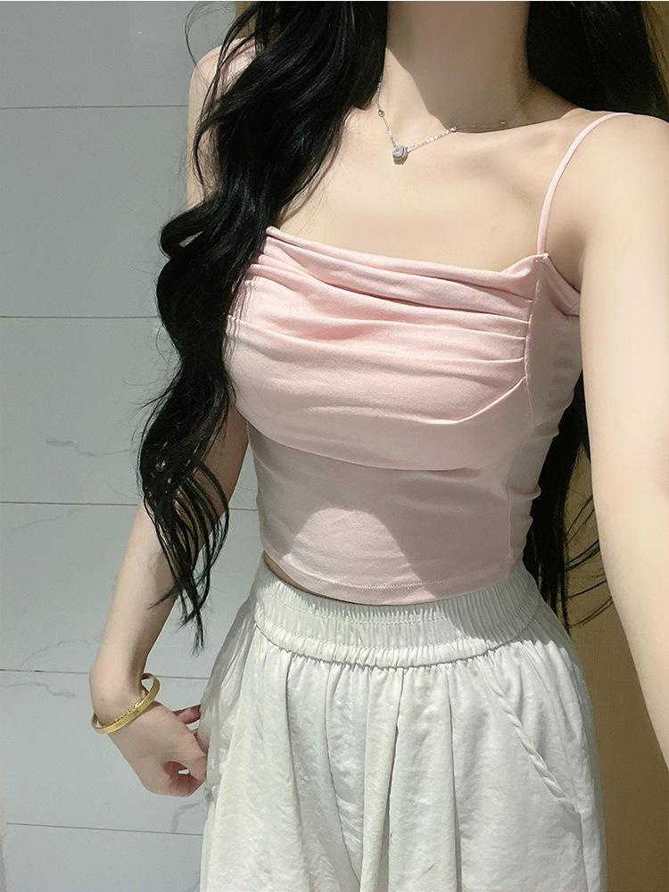 Women Crop Tank Top Sexy Square Neck Double Lined Ruched Corset Cute Cropped Sleeveless Cami Summer Outfit Going Out Top