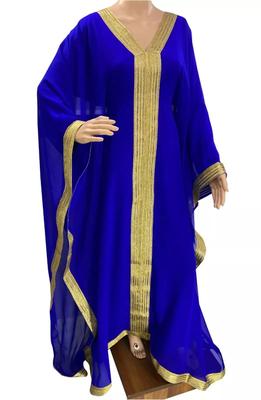 SALDO Vestido Marroquino Eid Caftan Dubai Abaya Farasha Vestido Longo Ramadã Georgette