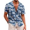 Summer Short Sleeve Flower Shirt Men'S Beach Large Size Casual 3D Digital Printing Men'S Shirt Tide