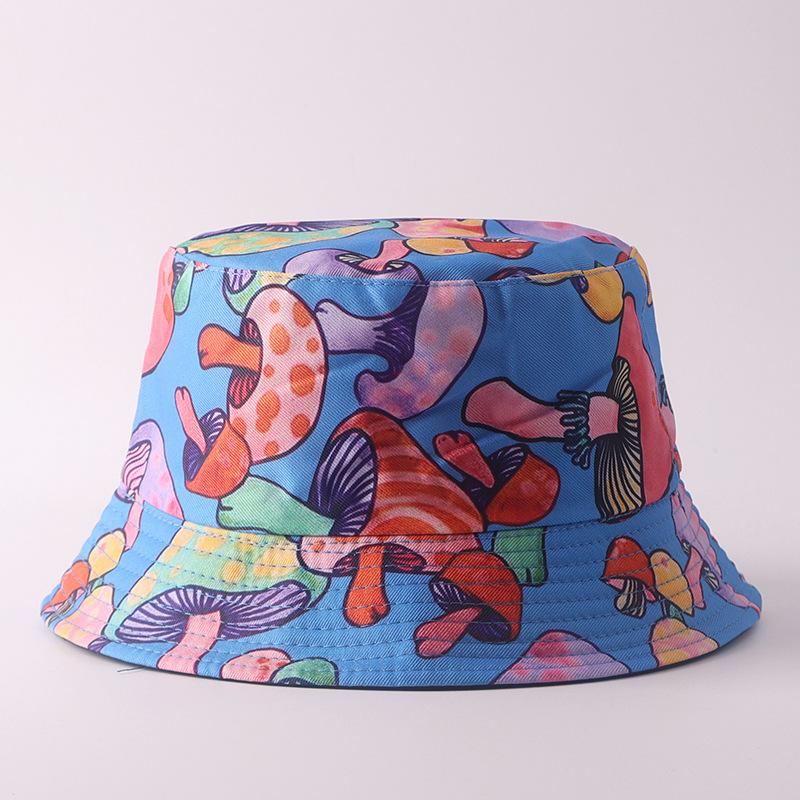Digital printing small edge bucket hat spring and summer double-sided can wear outdoor sunshade basin hat spot