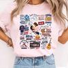 2026 Verão Unissex Top Vintage Fora do Campus Estilo Ilustrações Desenhadas à Mão Camisa Unissex Masculina Feminina Algodão Gola O Camiseta de Hóquei no Gelo