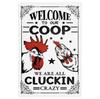 Cluckin Crazy Chicken Humor Metal Sign Farm Coop Wall Art Decor Durable