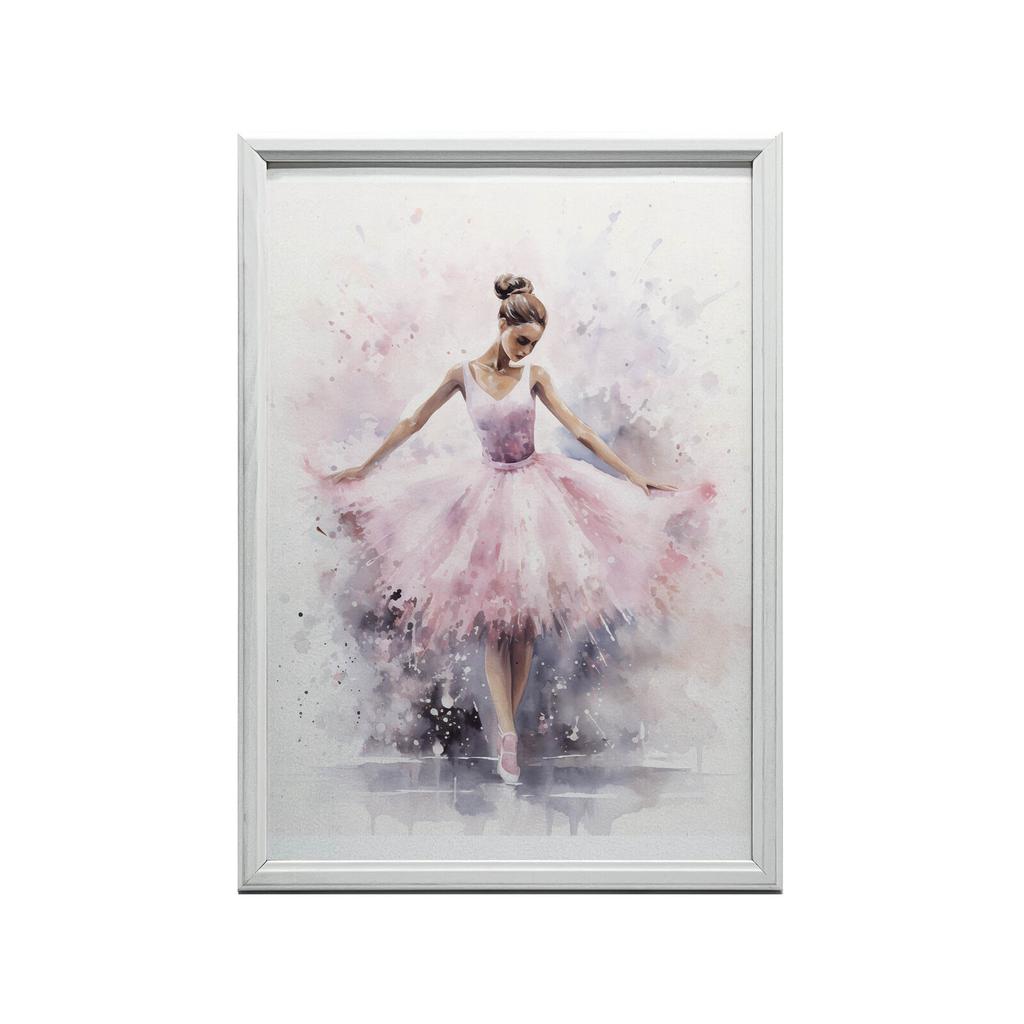 Enchanting Ballerina Dance Enchanting Ballerina Dance, 30X40 Cm, Dark Brown Wooden Frame, 230 Gsm Matte Paper