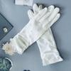 Summer Driving Sun Protection Gloves for Women Short Pure Cotton Thin Medium Long Breathable Anti Slip Floral Pattern