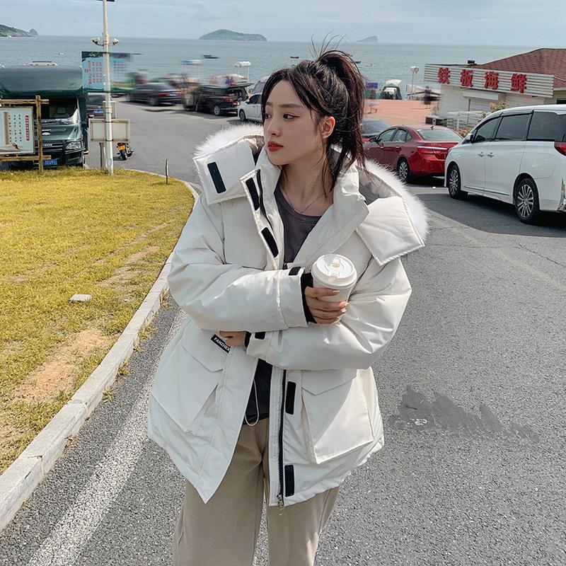 

Хлопковая куртка для девочек средней школы, длинная, новая, корейская версия, свободного кроя, в стиле милитари, куртка-пуховик, зимнее пальто с капюшоном для колледжа. M бежевый