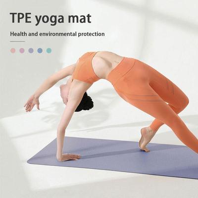 Environmentally Friendly TPE Yoga Mat Thickened High-density Waterproof Fitness Mat Household Anti-skid and Shock-absorbing Dance Mat