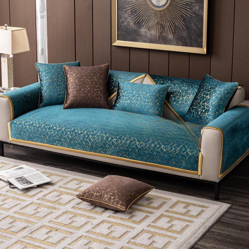 Nordic Simple Sofa Cushion Universal Light Luxury Ins Non-Slip Seat Cushions Chenille Solid Wood Leather Sofa Cover Cover Towel