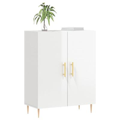 Sideboard High Gloss White 69.5 X 34 X 90 Cm Engineered Wood