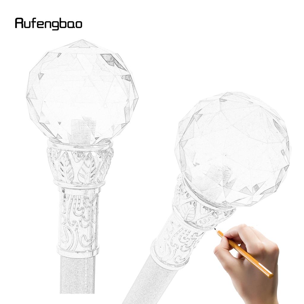 Green Glass Ball Golden Walking Cane Fashion Luxury Stick Cane Stage Cane Decorative Cosplay and Parties, for Cosplay & Party