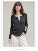 Women's Half-Zip Two-Piece Design Long-Sleeve T-Shirt – Autumn 2025 Collection, Soft & Slim Fit